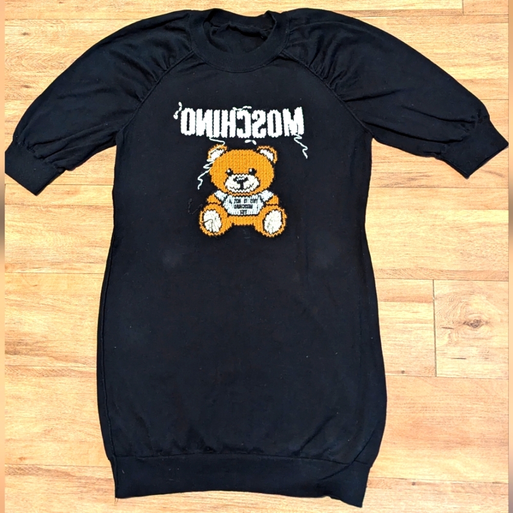 Women's Moschino BLACK Teddy bear dress sweater